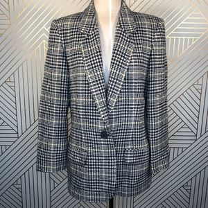 Pendleton Vintage Gray Yellow Houndstooth Blazer